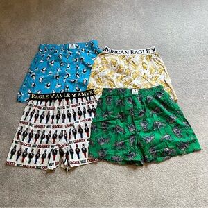 American Eagle Boxer Lot Mens Small Medium Cotton Pun Elephant Banana Nutcracker